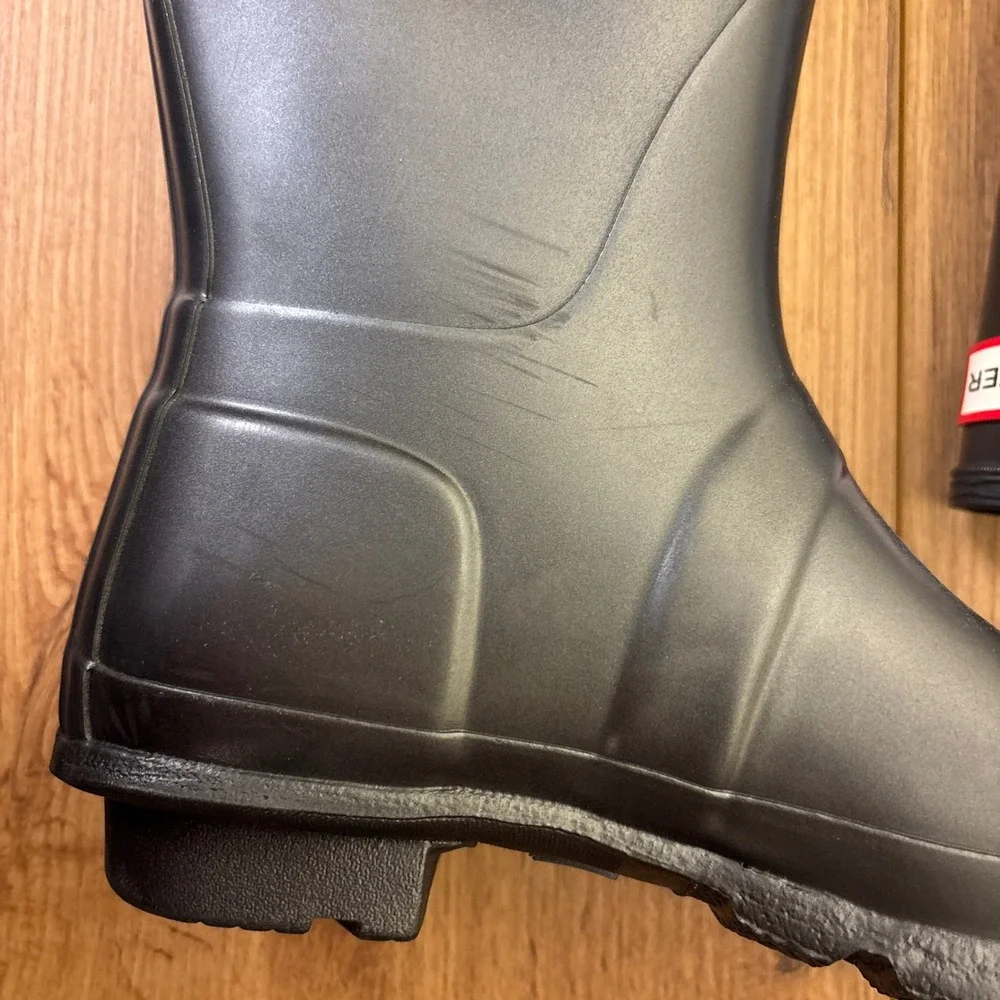HUNTER Original Tall Nebula Waterproof Rain Boot Silver Women‎ Size 7 Rubber